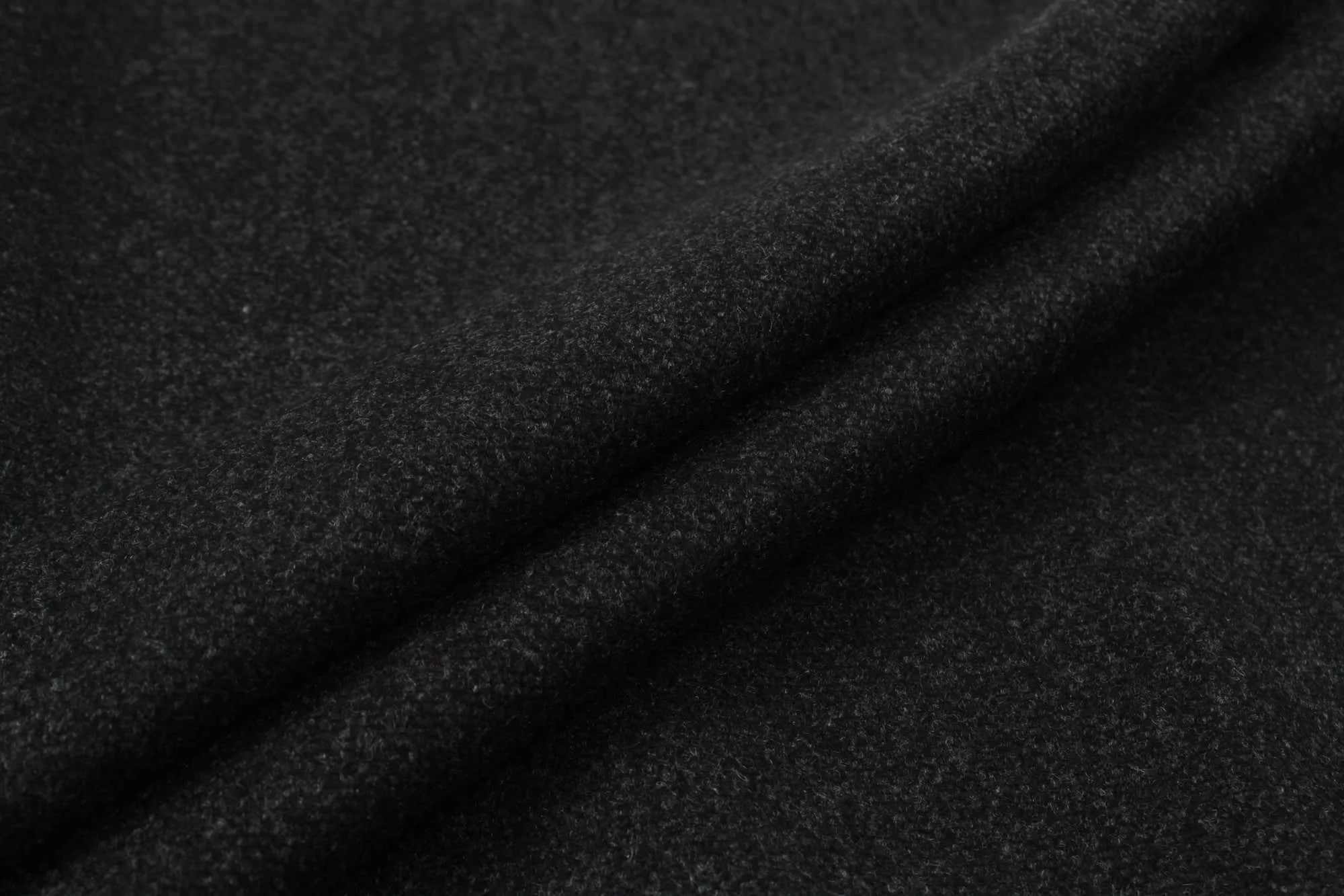 100% Wool Fabric for Coats - Heavy-Weight - Black Melange