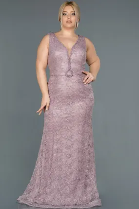 16731 Rose Lavender Shimmer Belt Lace Dress