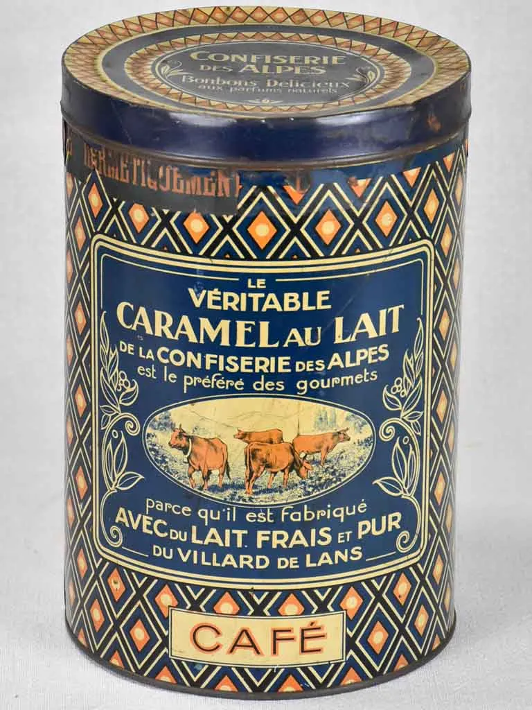 1930s French candy tin 10¾"