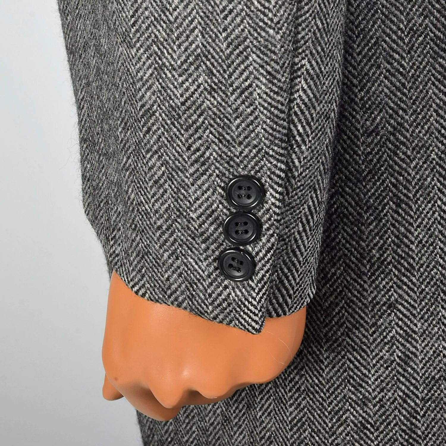 1970s Aquascutum Wool Tweed Gray Coat