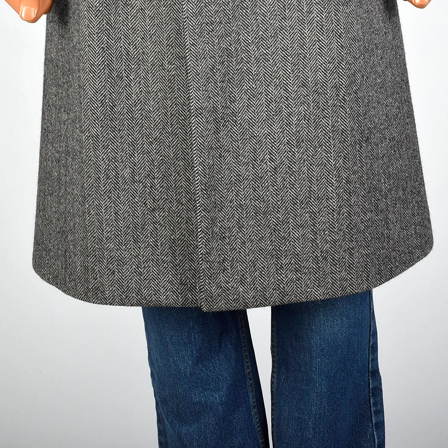 1970s Aquascutum Wool Tweed Gray Coat