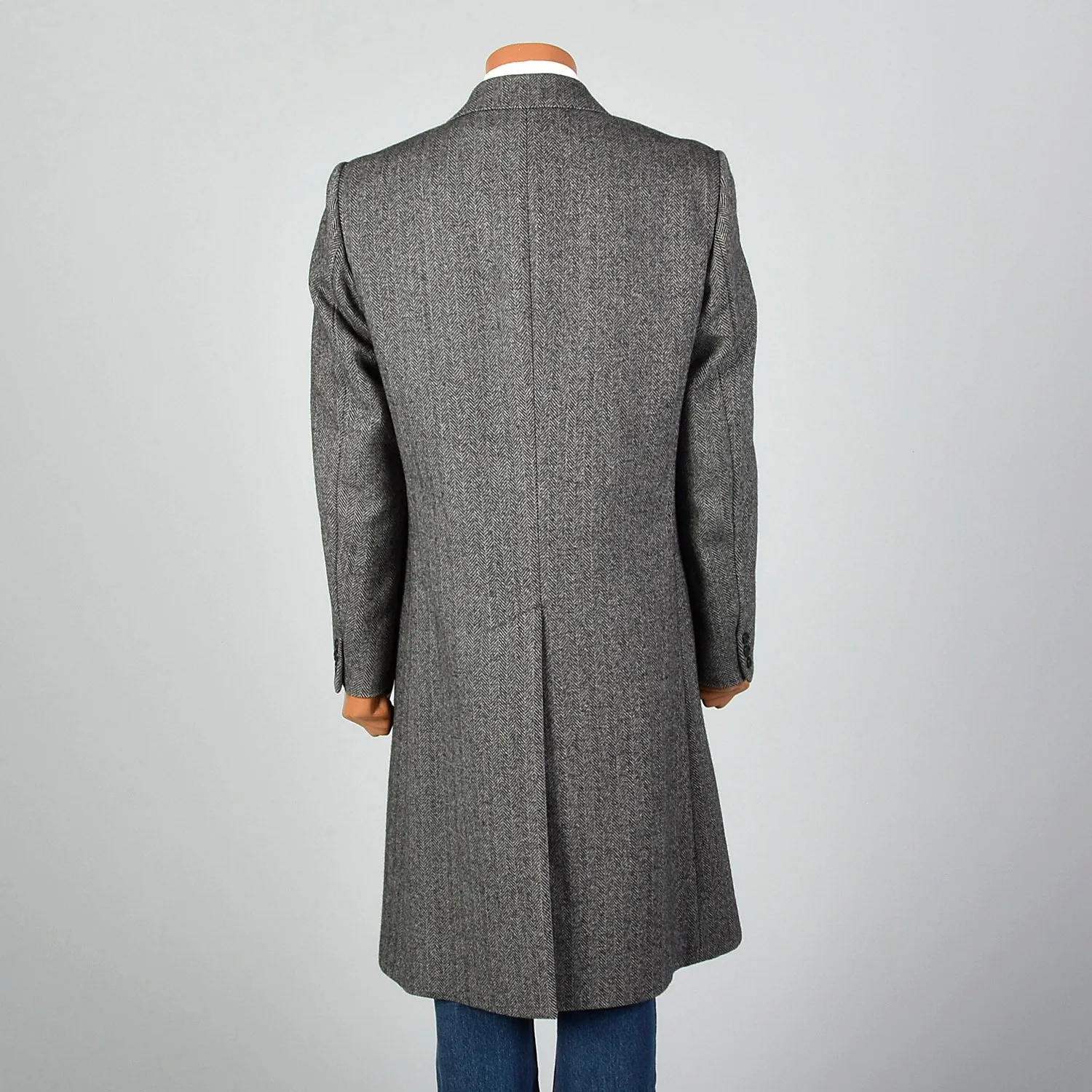 1970s Aquascutum Wool Tweed Gray Coat