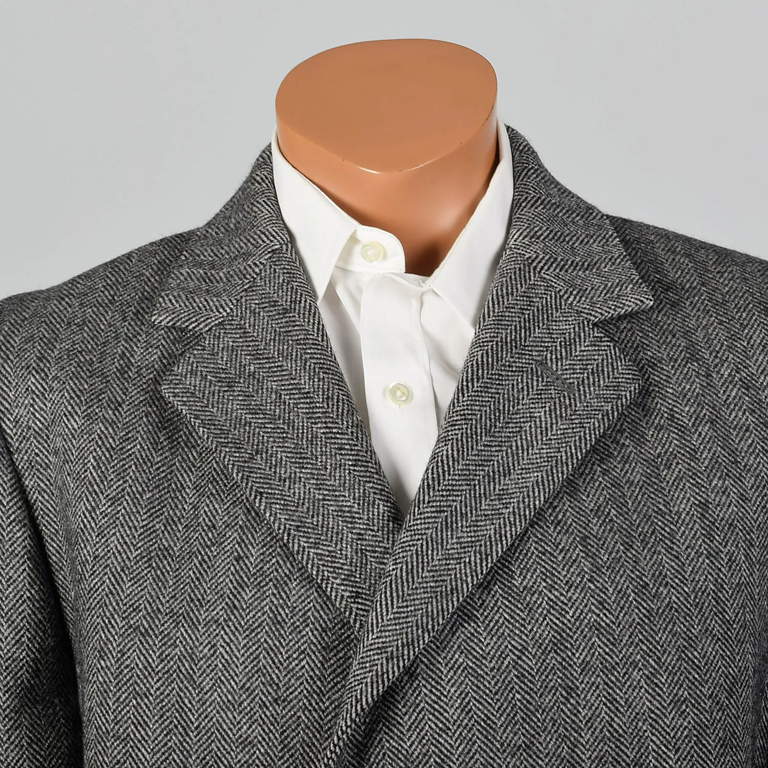 1970s Aquascutum Wool Tweed Gray Coat