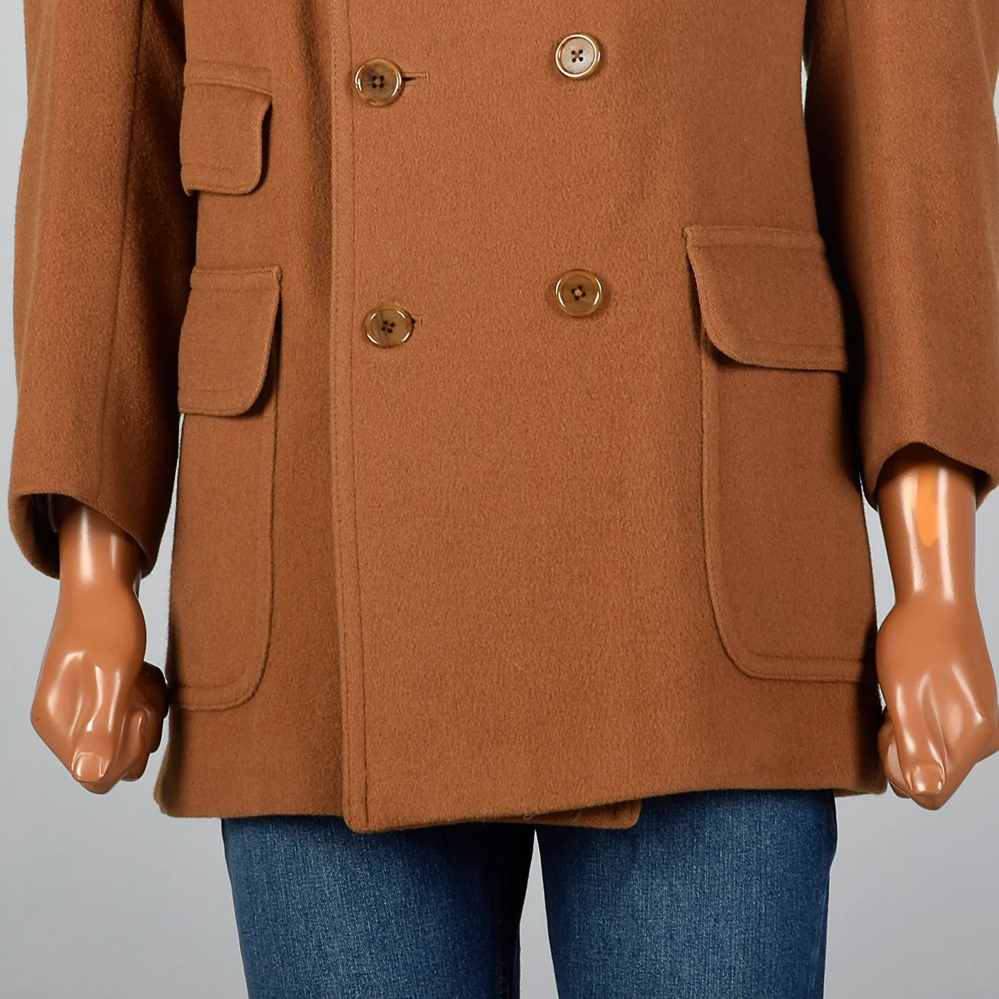 1970s Brown Camel Hair and Wool Coat