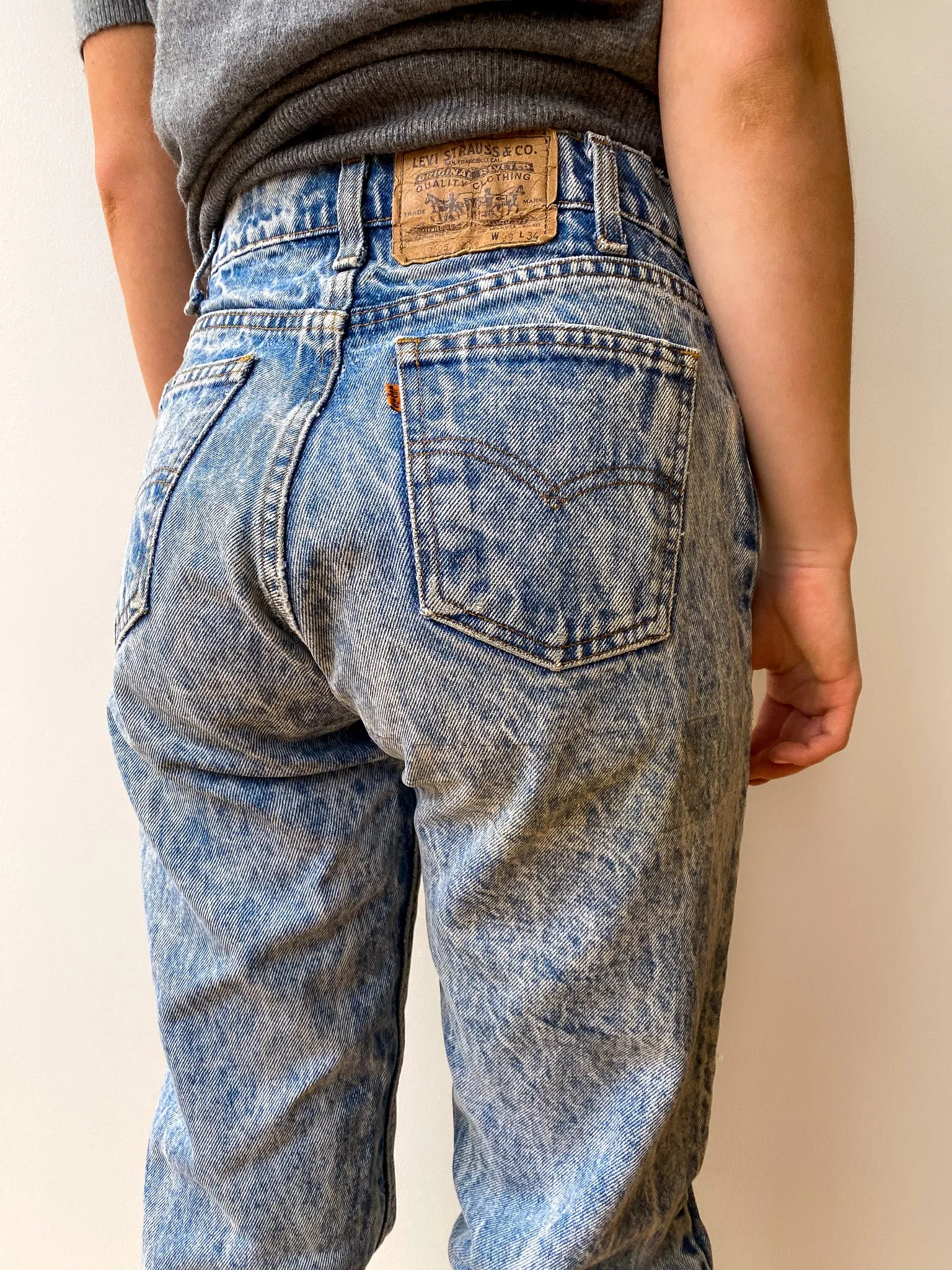 80's Levi’s 505 Orange Tab Acid Wash Jeans—[28x33]