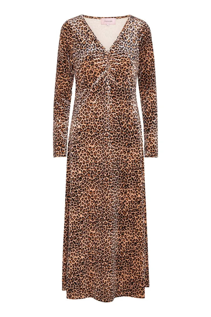 Angela Velour Dress - Leopard