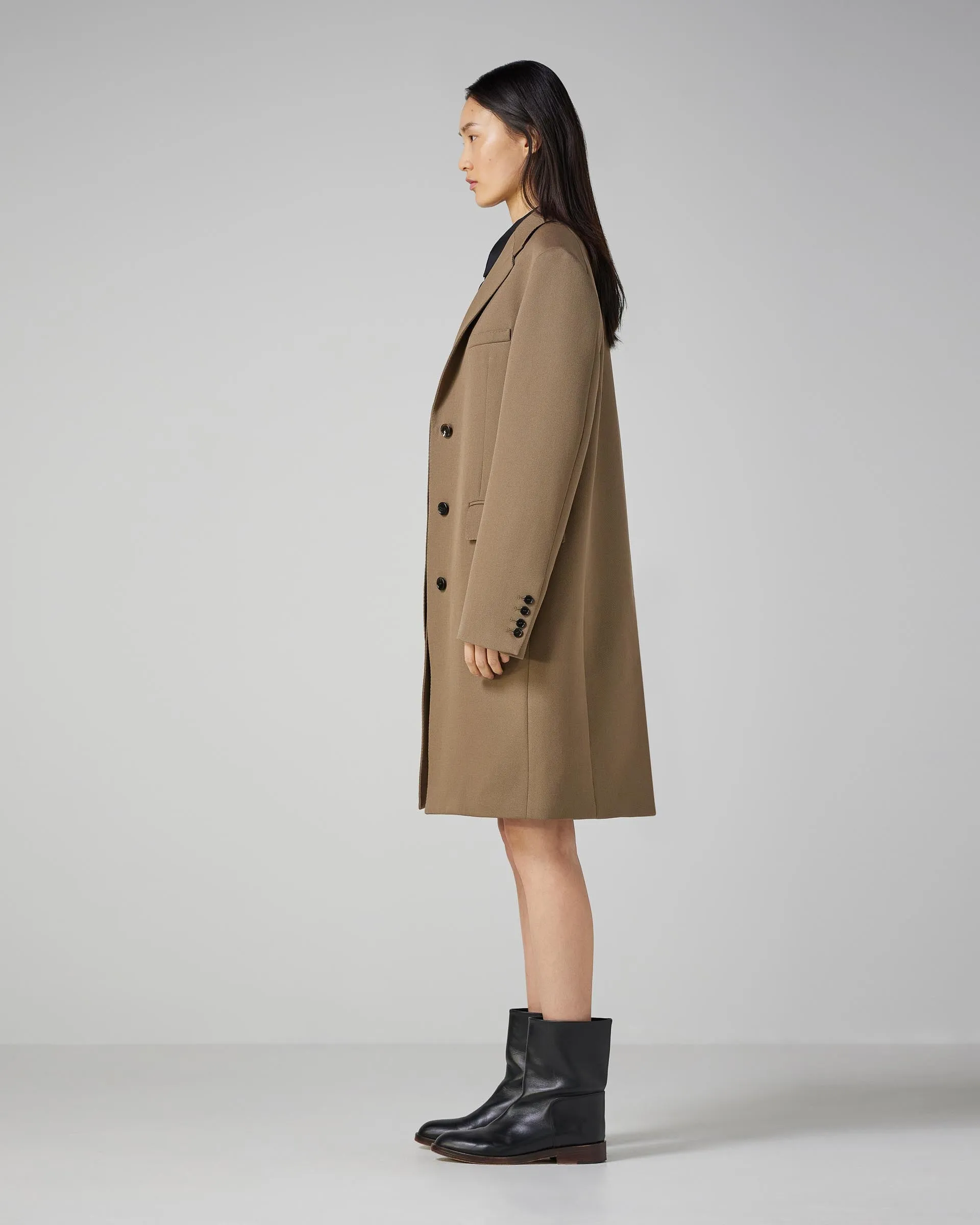 Arlo Coat in Wool Twill, Mocha