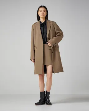 Arlo Coat in Wool Twill, Mocha