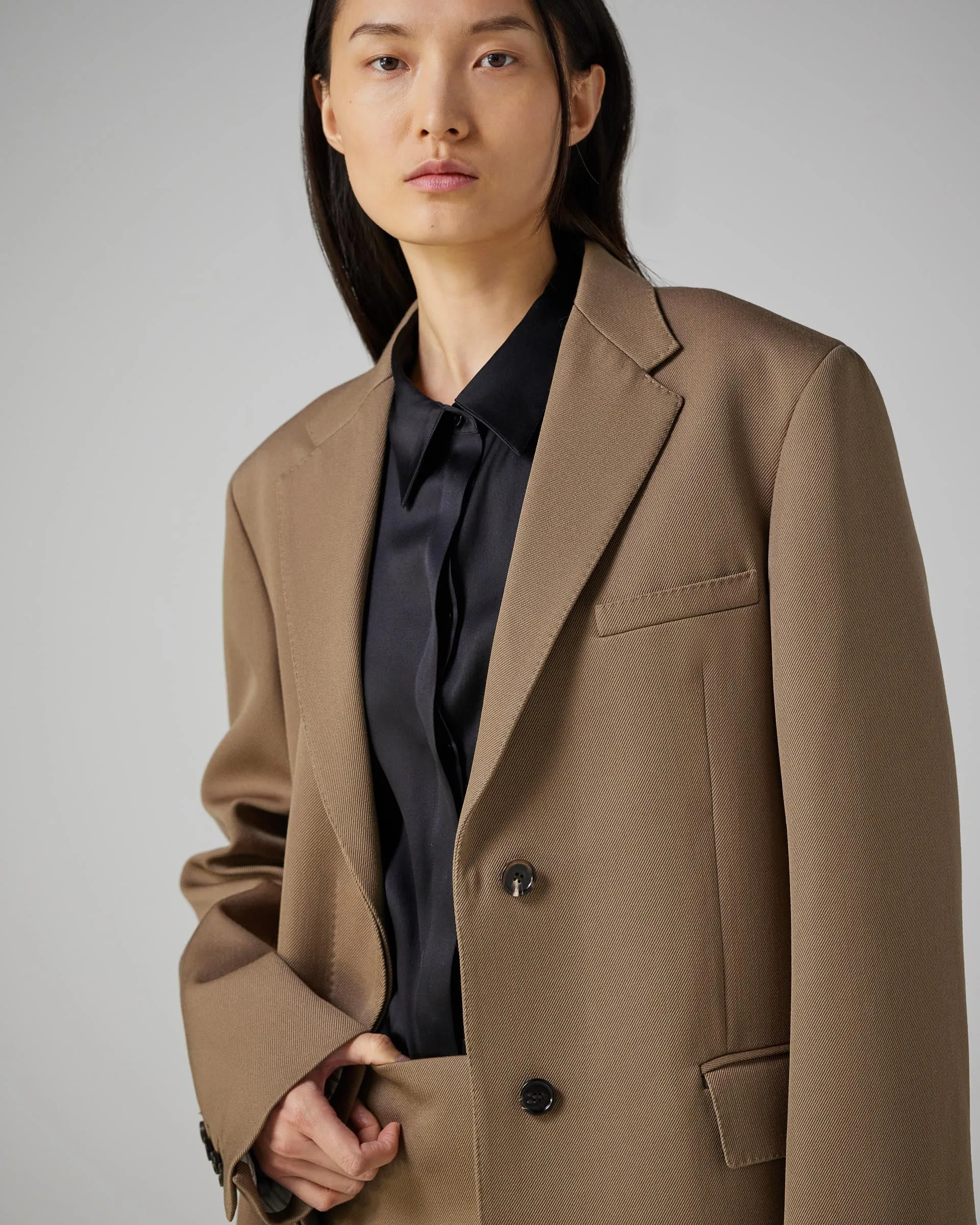 Arlo Coat in Wool Twill, Mocha