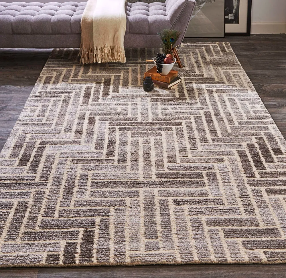 Asher Geometric Taupe/Natural Rug