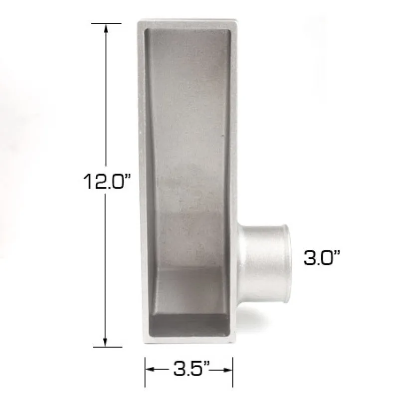 ATP 12in Tall x 3.5in Thick, 3in Outlet Bottom Right Aluminum End Tank (One End Tank)