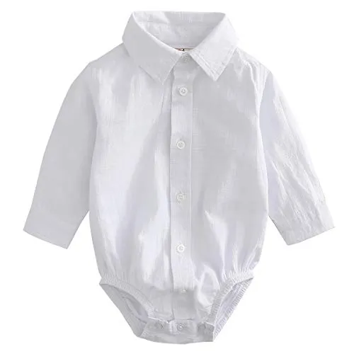 Baby Long Sleeve Woven Cotton Bodysuit With Bow