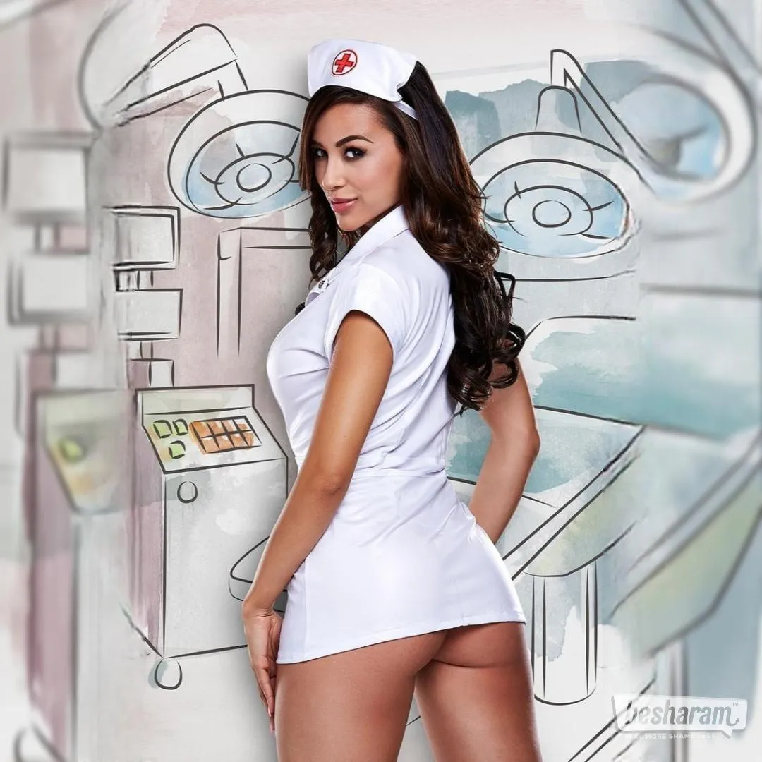 Baci Dreams Sexy Nurse Vinyl Dress & Headwear Set