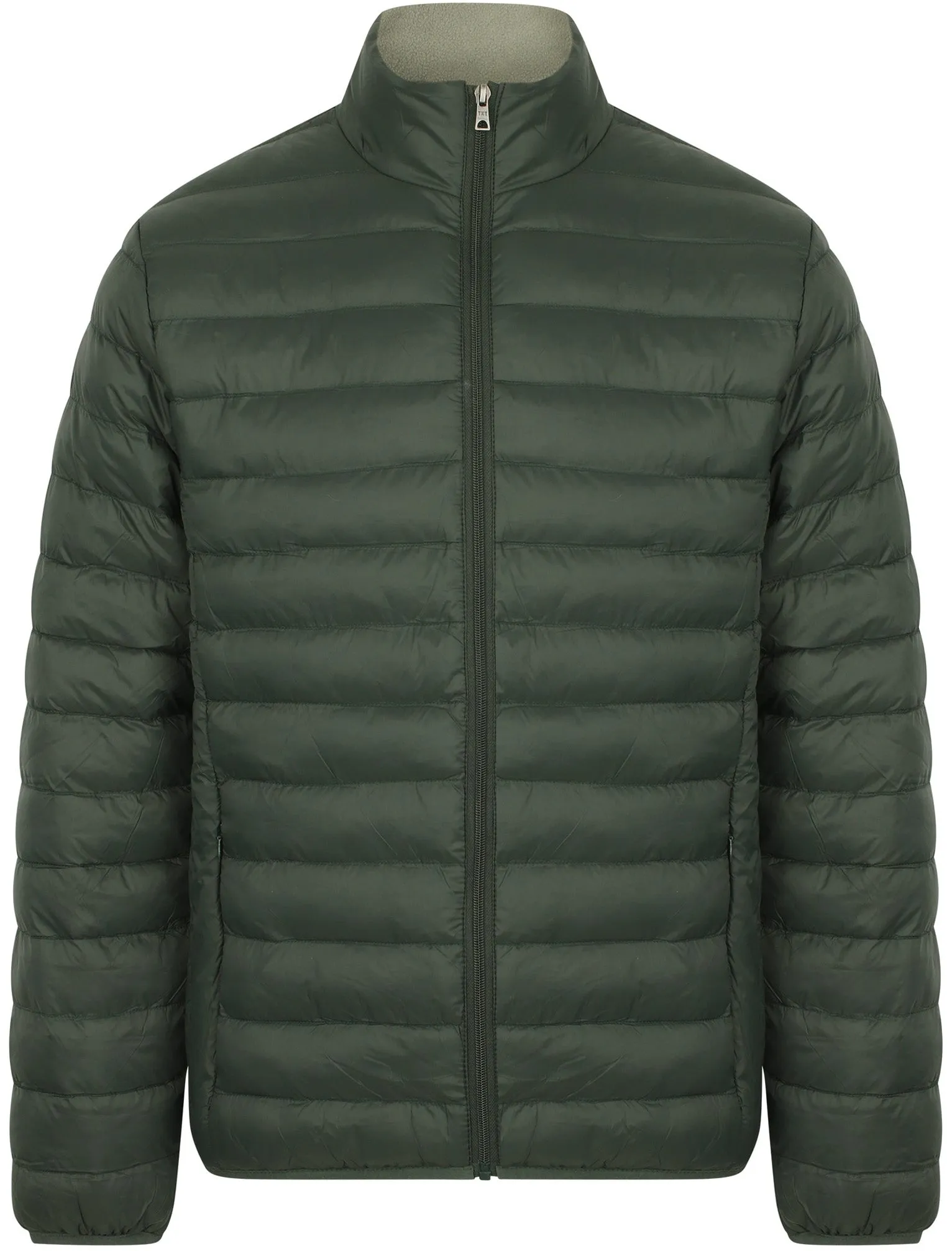 Bakman Funnel Neck Quilted Puffer Jacket in Deep Forest - Tokyo Laundry