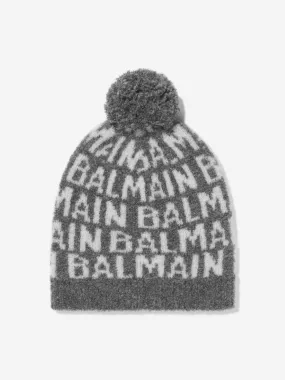 Balmain Kids Wool Knitted Bobble Hat