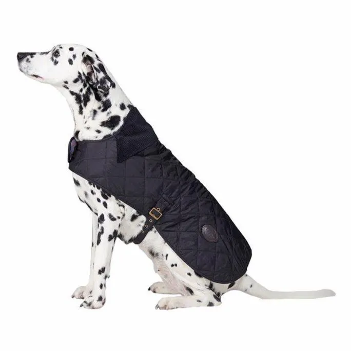 Barbour Quilted Dog Coat in Black/Tartan