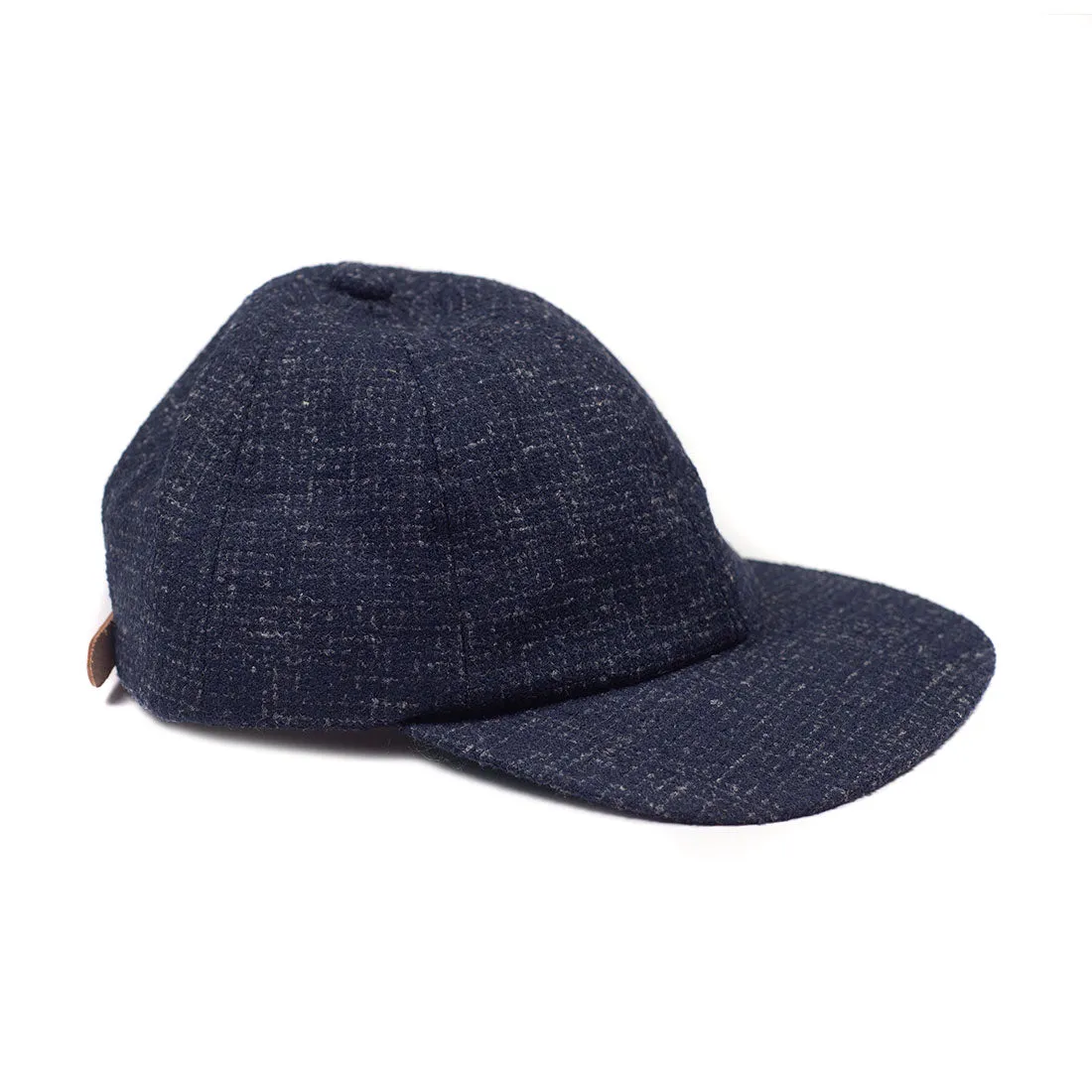 Baseball cap in wool blend check