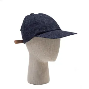 Baseball cap in wool blend check