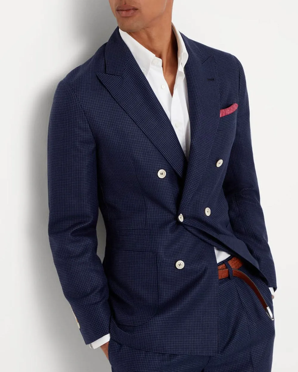 Blue Houndstooth Suit Jacket