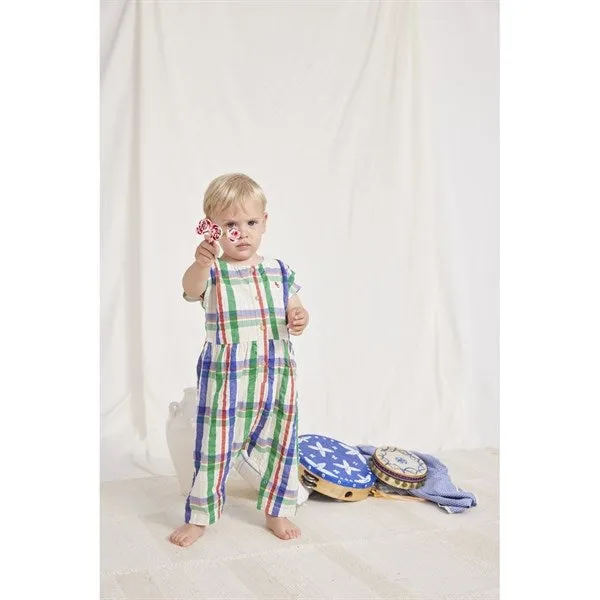 Bobo Choses Baby Madras Checks Woven Overall Short Sleeve Multicolor