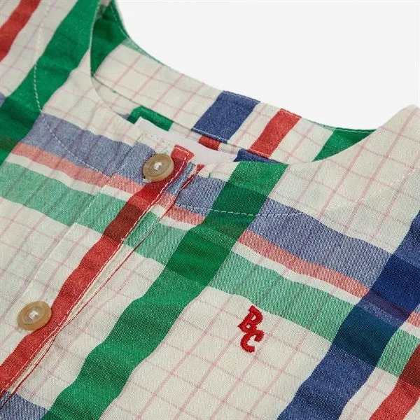 Bobo Choses Baby Madras Checks Woven Overall Short Sleeve Multicolor