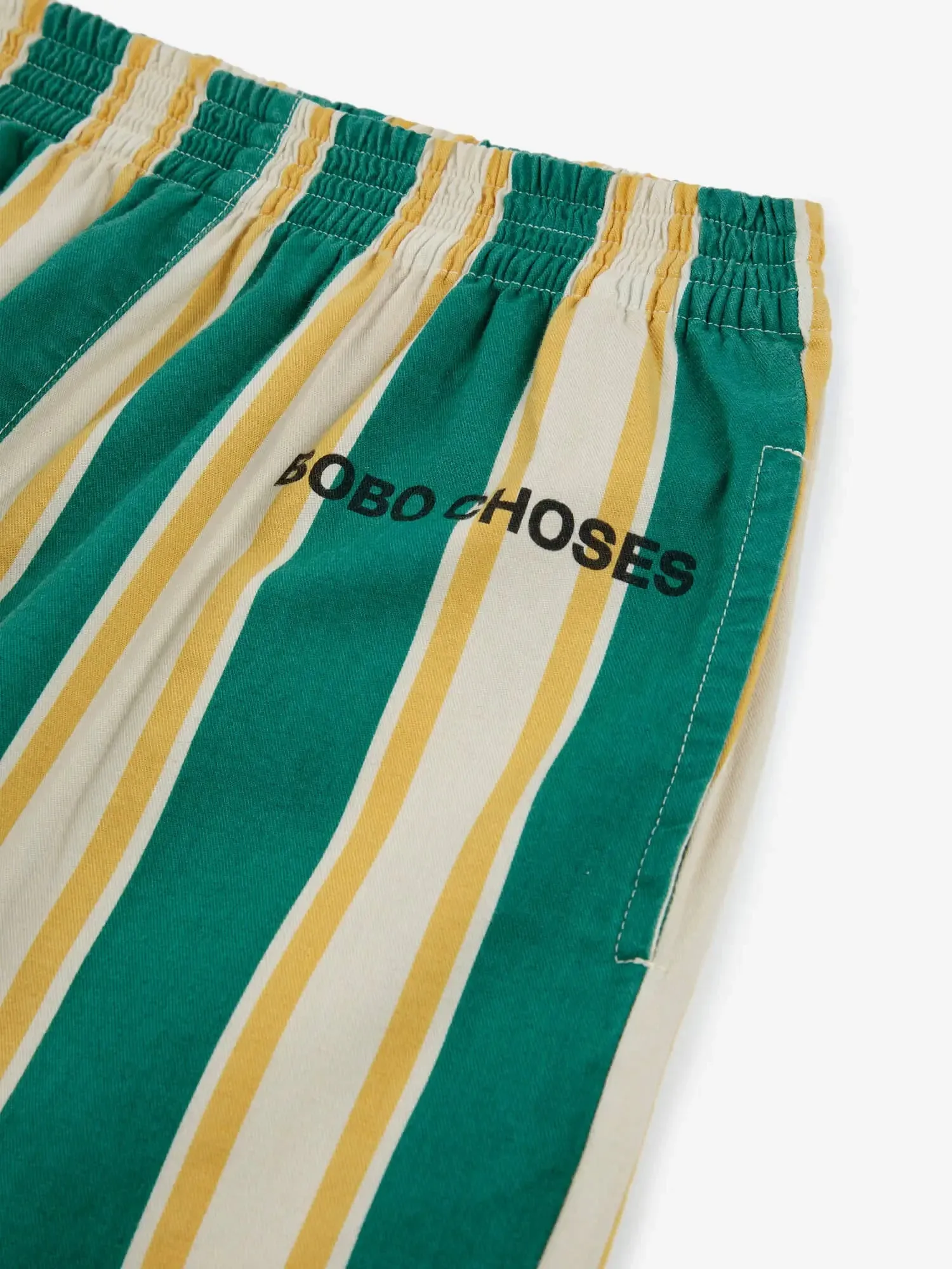 Bobo Choses Dark Green Stripes Straight Pants