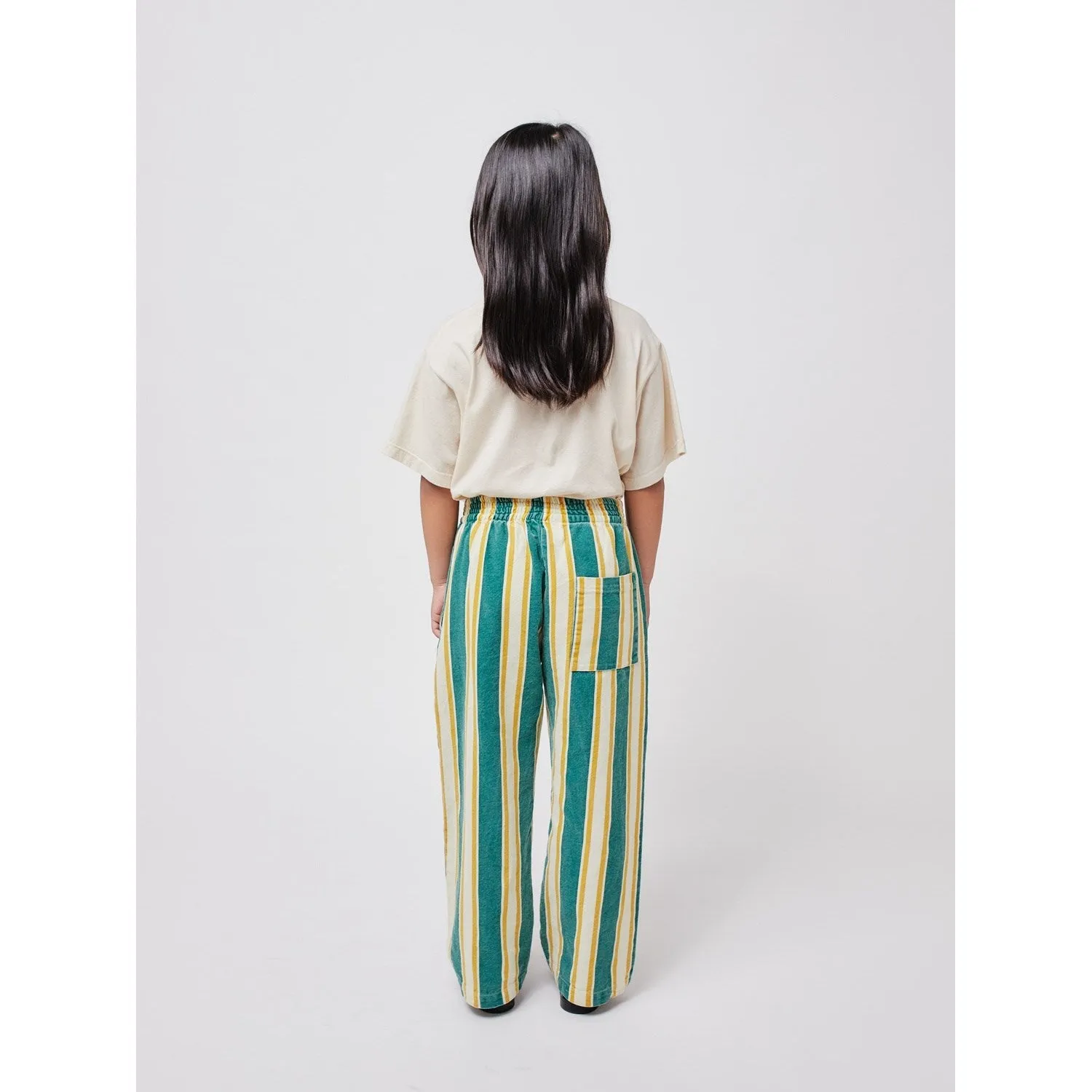 Bobo Choses Dark Green Stripes Straight Pants