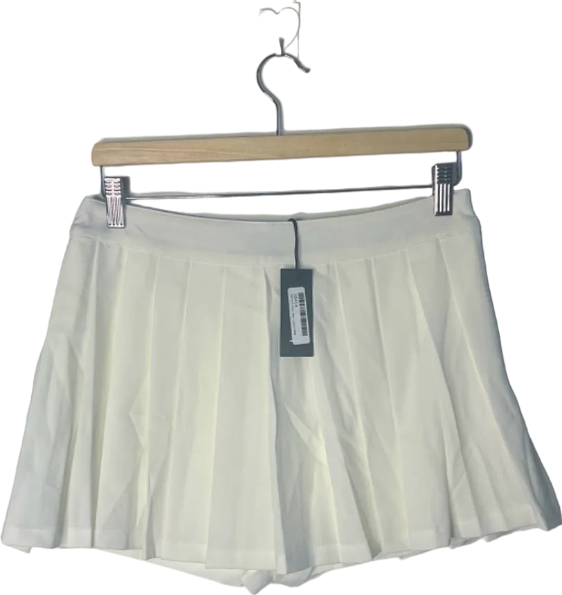 Boohoo White Tennis Pleated Skort UK 10