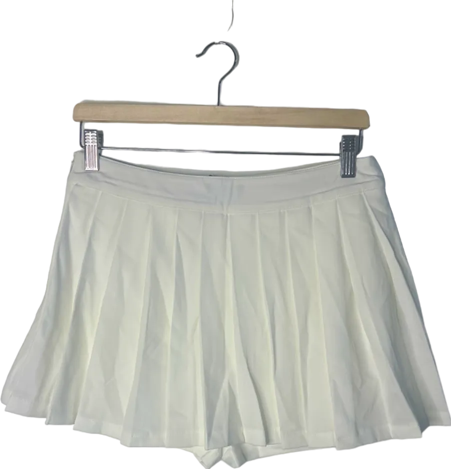 Boohoo White Tennis Pleated Skort UK 10