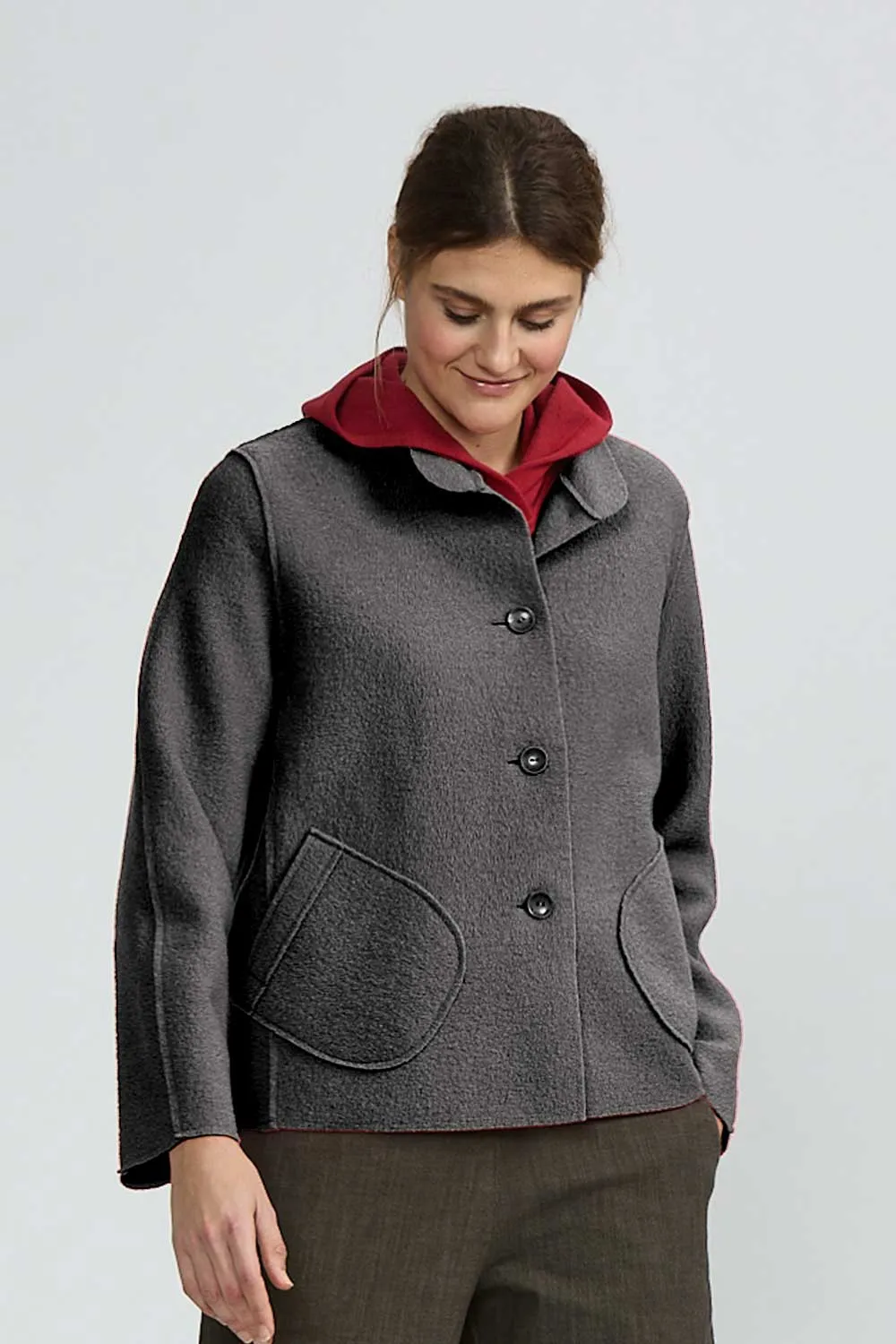 Boxy Boiled Wool Jacket