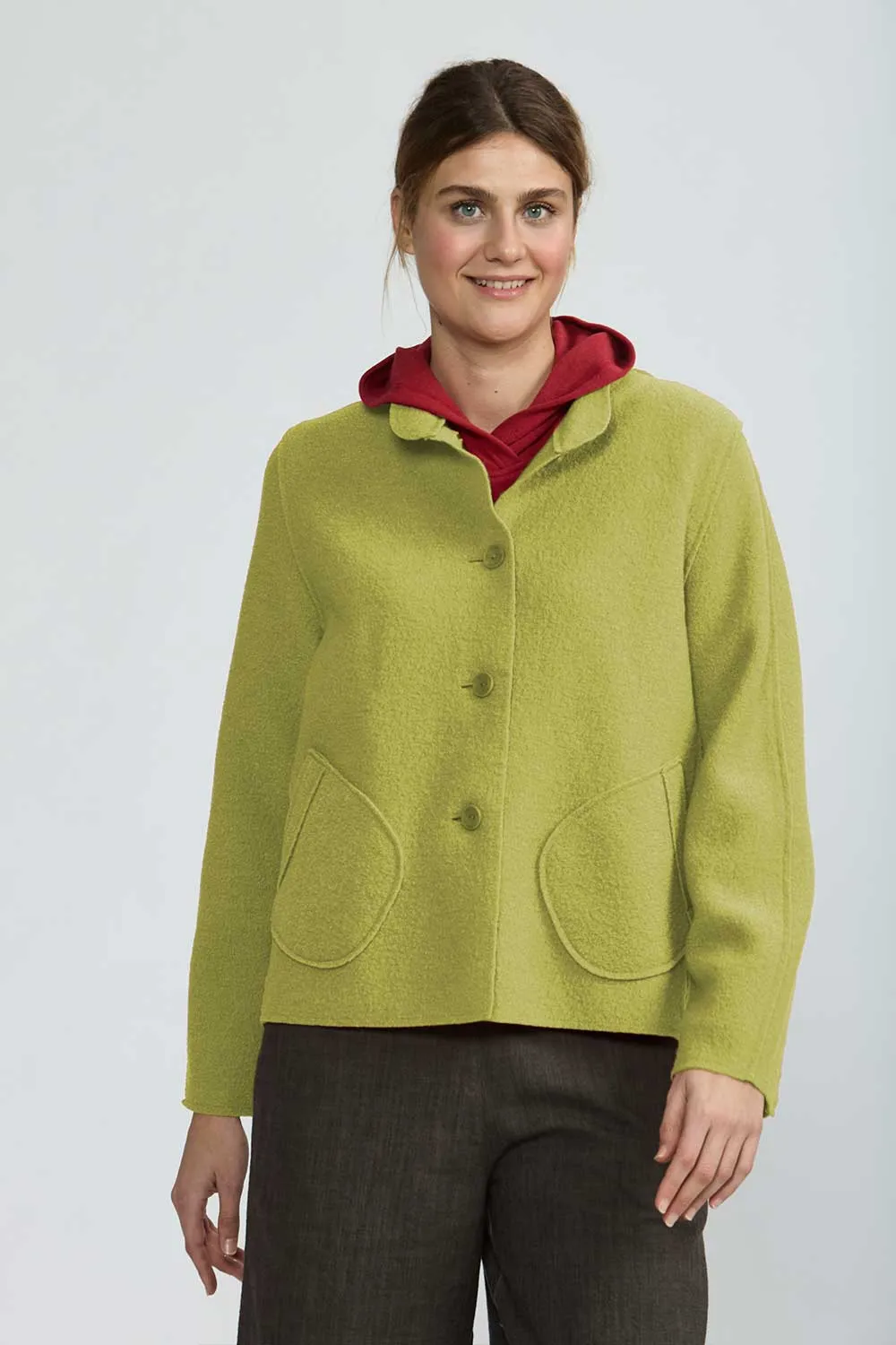 Boxy Boiled Wool Jacket