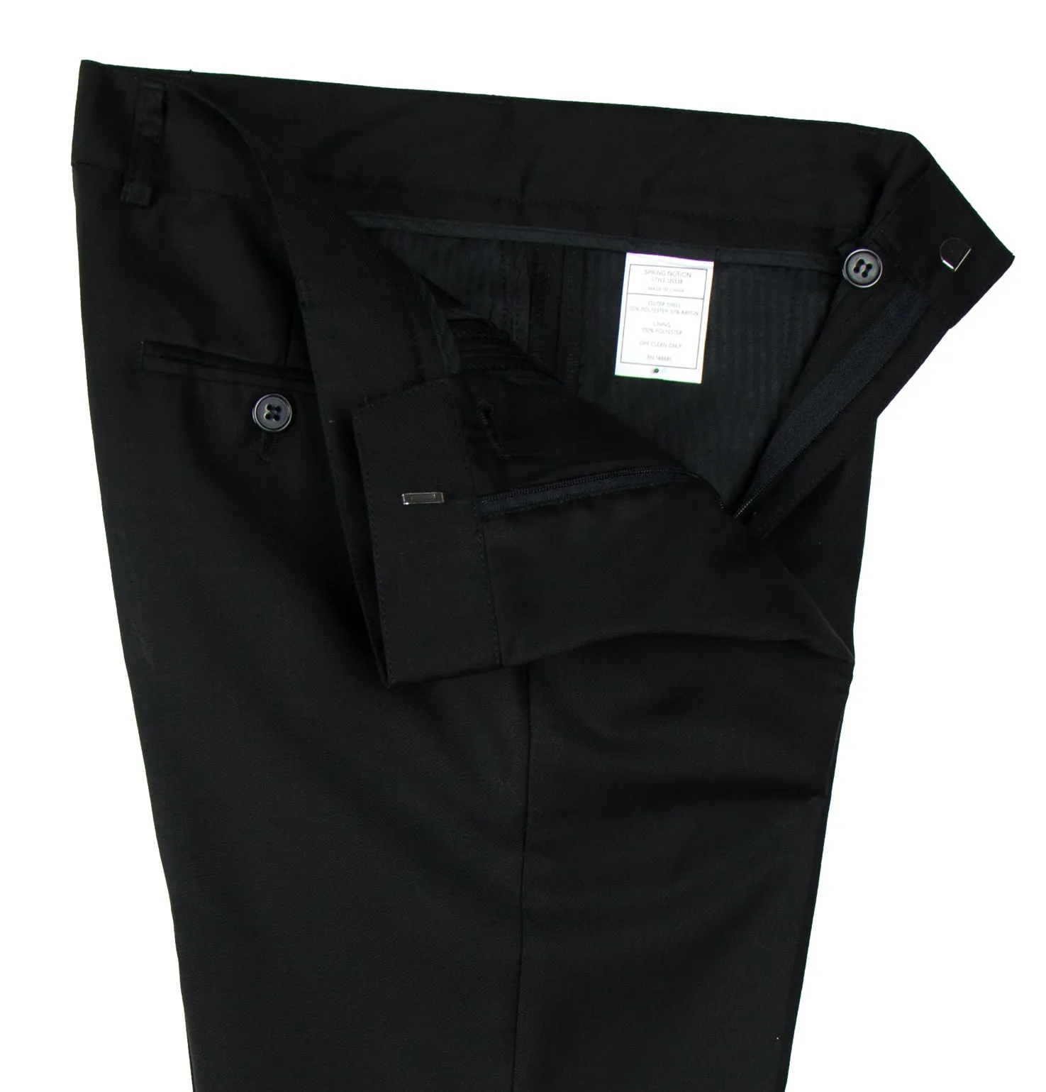 Boys' Black Flat Front Dress Pants