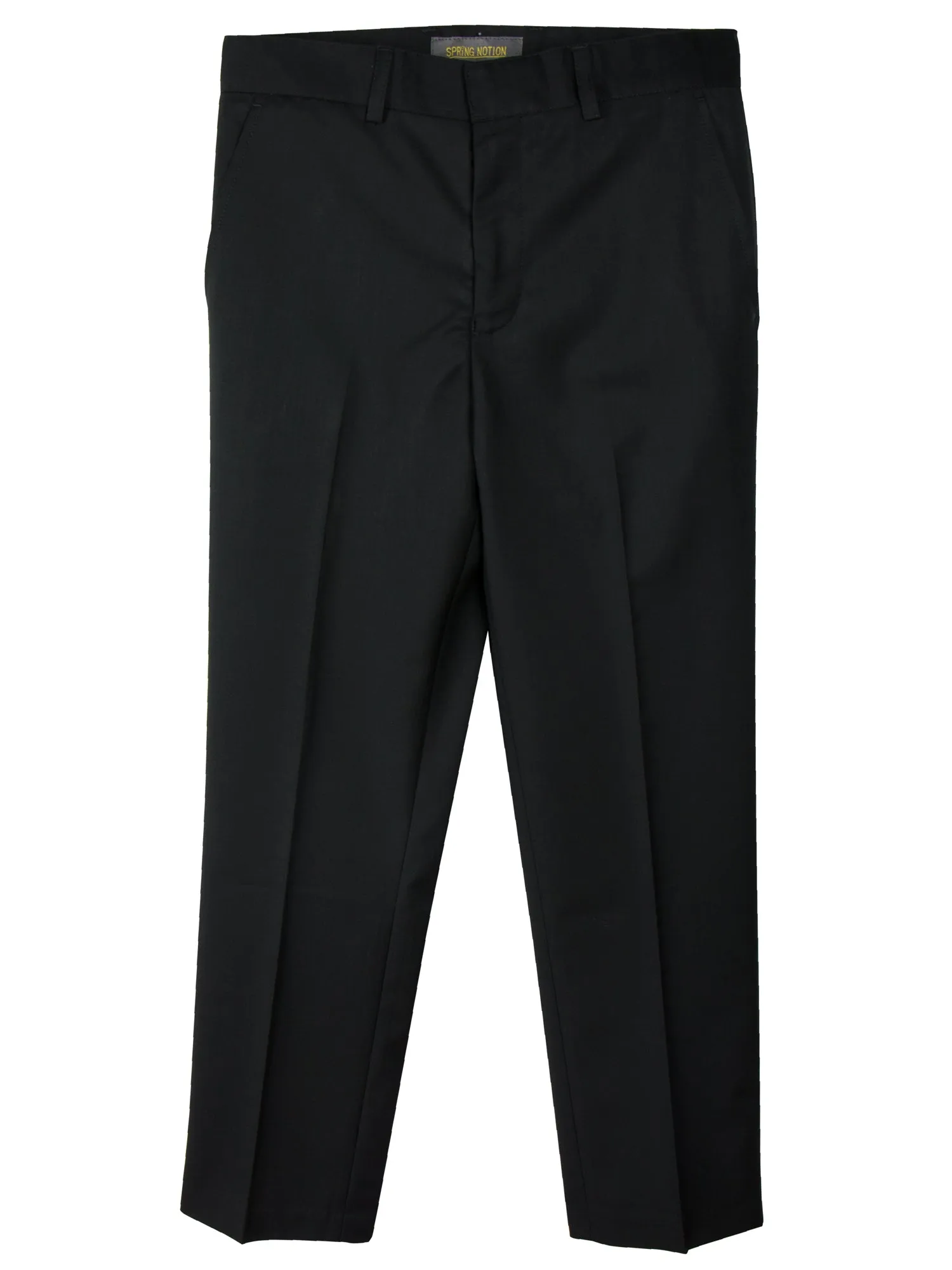 Boys' Black Flat Front Dress Pants