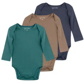 Boys Moose 3 Pack Long Sleeve Bodysuit