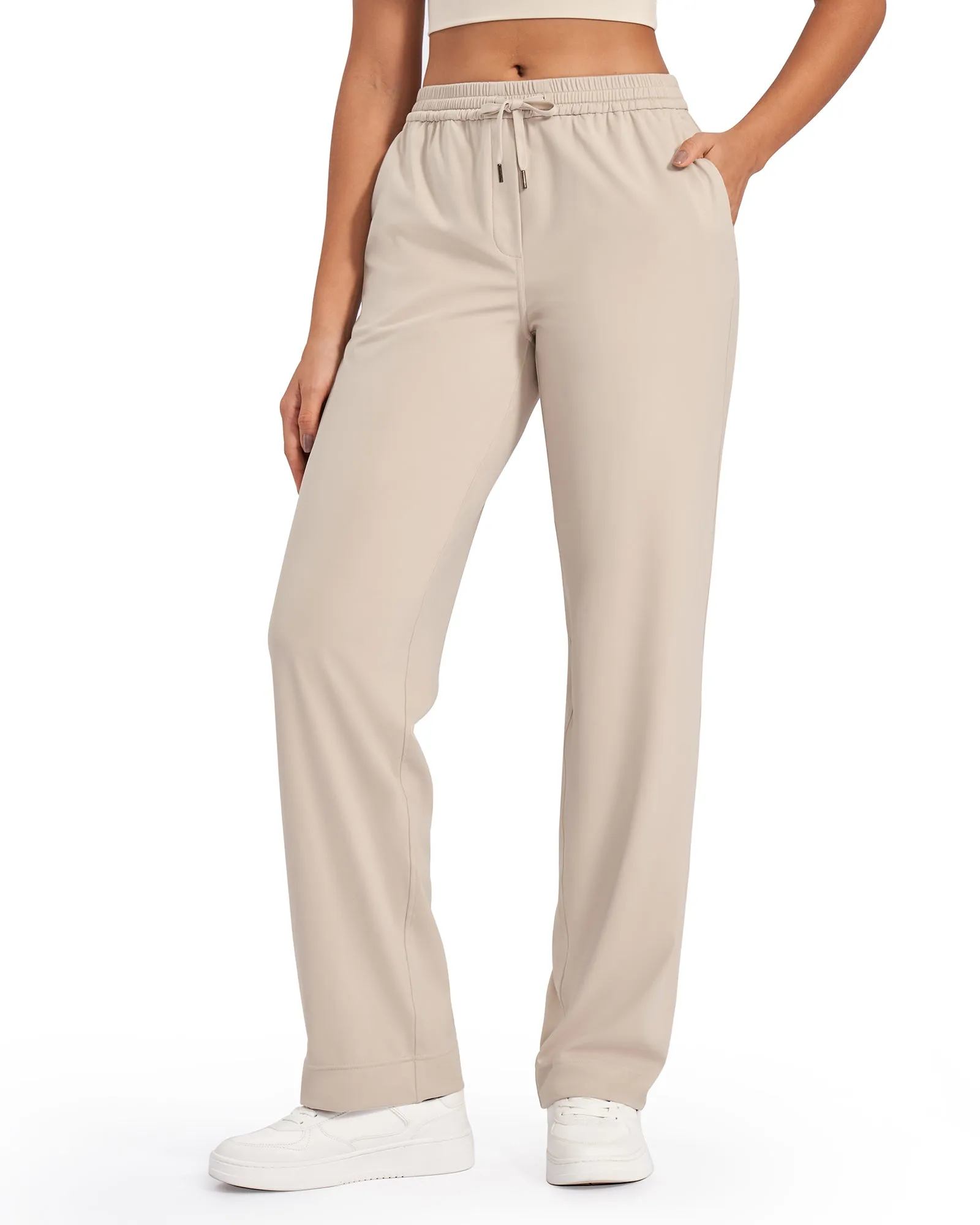 Business Casual Drawstrings Straight Leg Pants 31