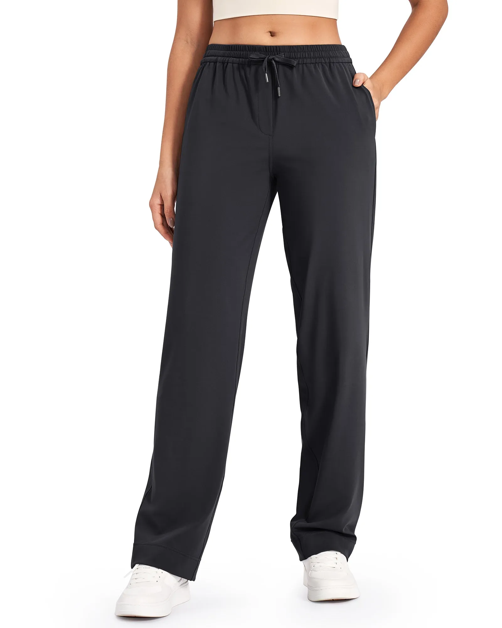 Business Casual Drawstrings Straight Leg Pants 31