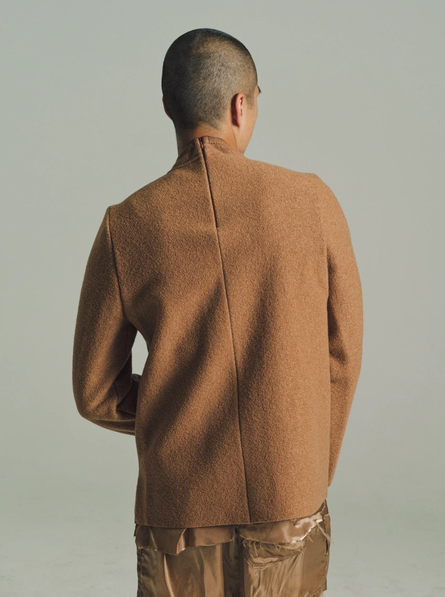 Camel Wool Long Sleeve Walker Top