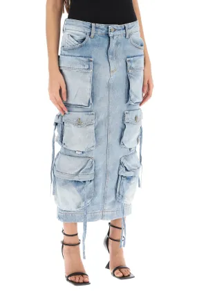 cargo denim skirt