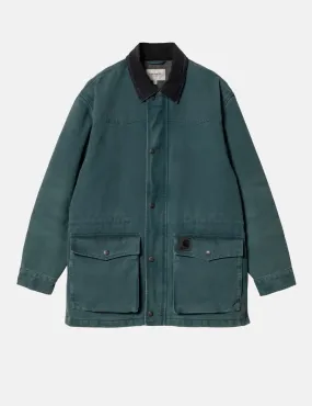 Carhartt WIP OG Santa Fe Coat (Stone Canvas) - Deep Lagoon