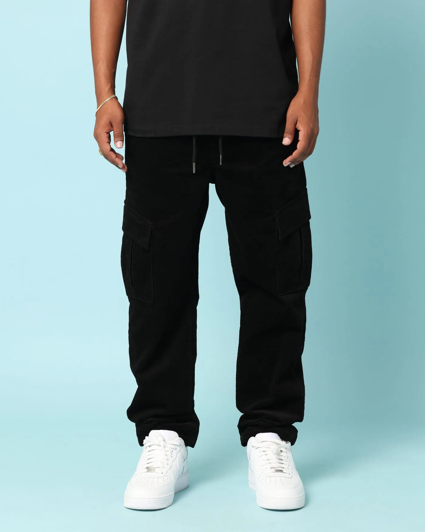 Carré Bande Corduroy Cargo Pants Black