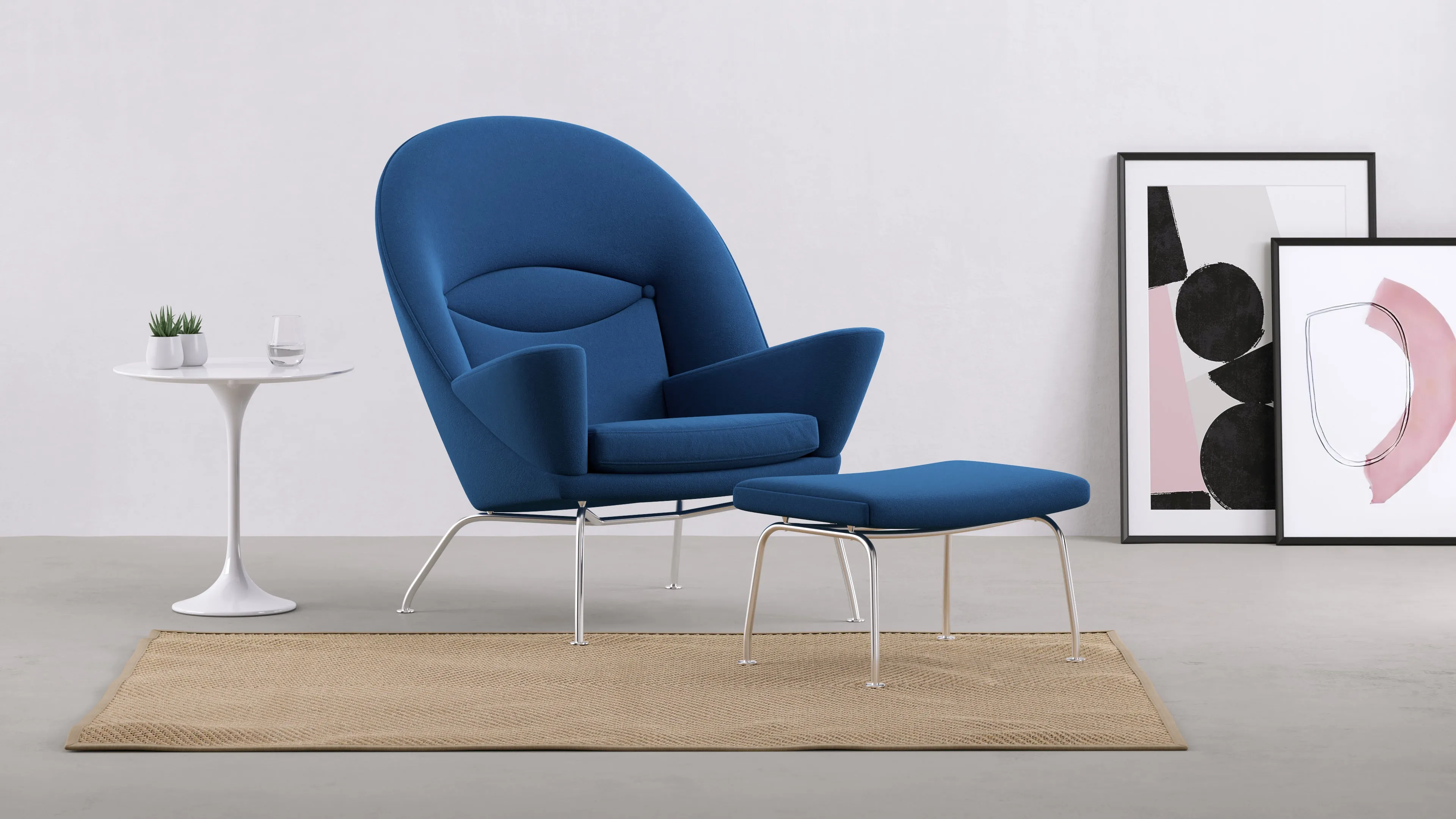 CH468 Oculus - CH468 Oculus Chair, Indigo Blue Wool