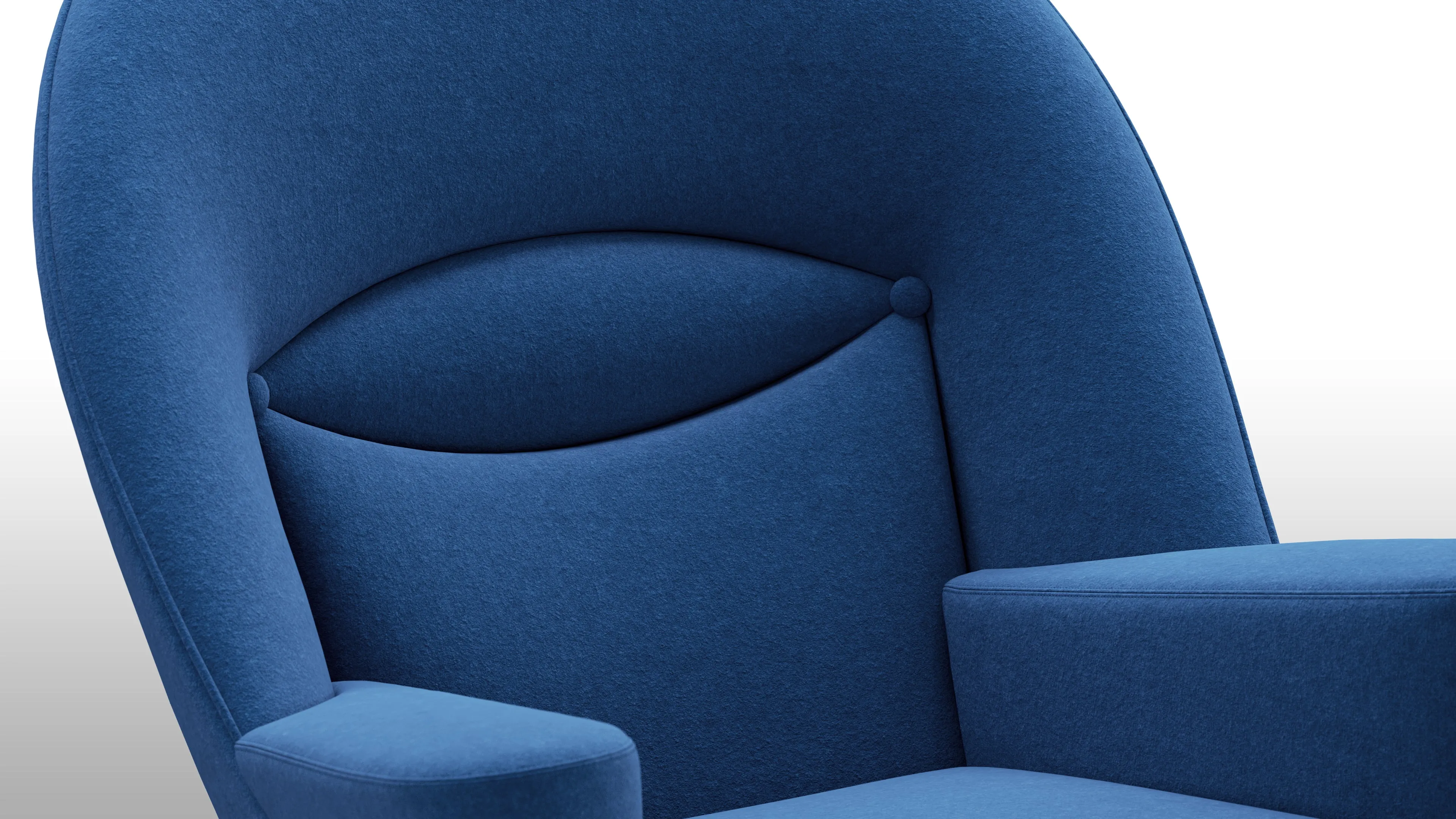 CH468 Oculus - CH468 Oculus Chair, Indigo Blue Wool