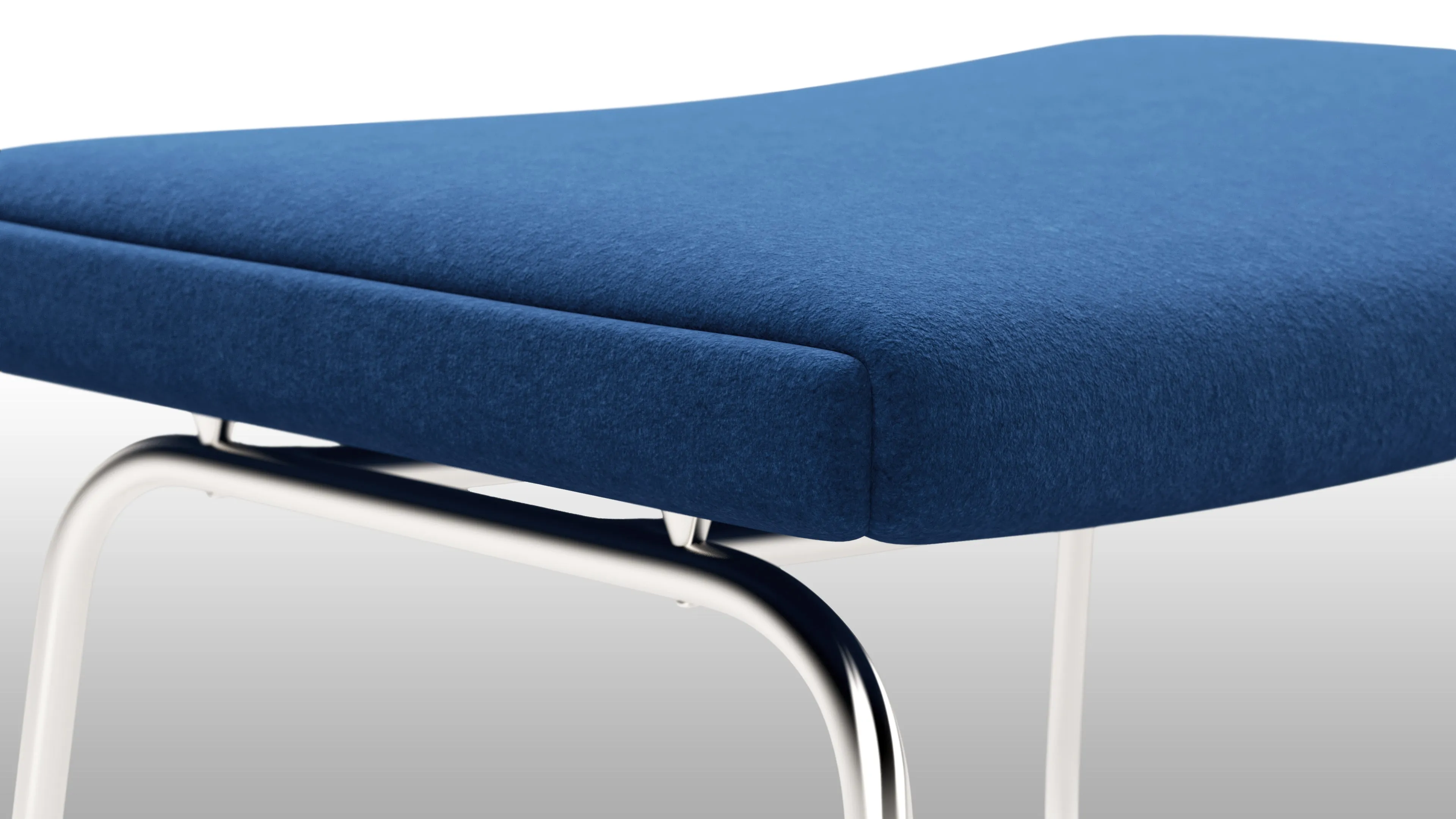 CH468 Oculus - CH468 Oculus Ottoman, Indigo Blue Wool