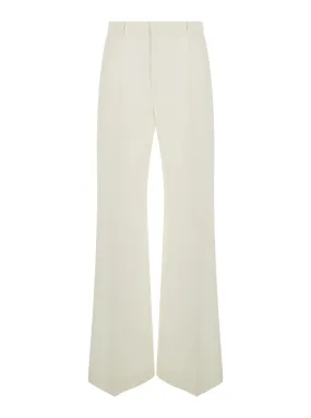 CHLOÉ Eden White Straight Leg Luxe Trousers