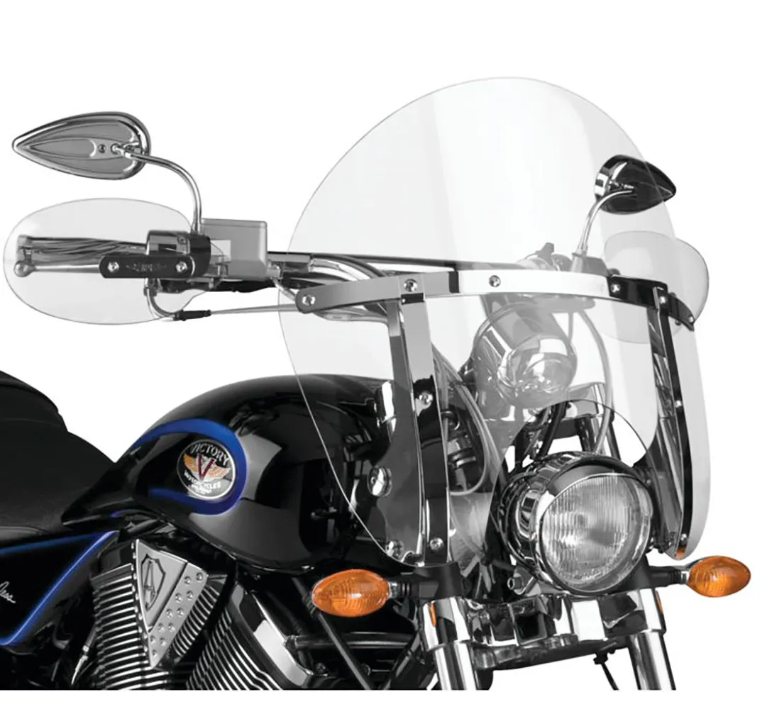 Close Out -  National Cycle 558093 SwitchBlade Clear Windshield for Victory Chopped Overall H: 21.10"| Cutout to top: 14.70"| Overall W: 22.30"