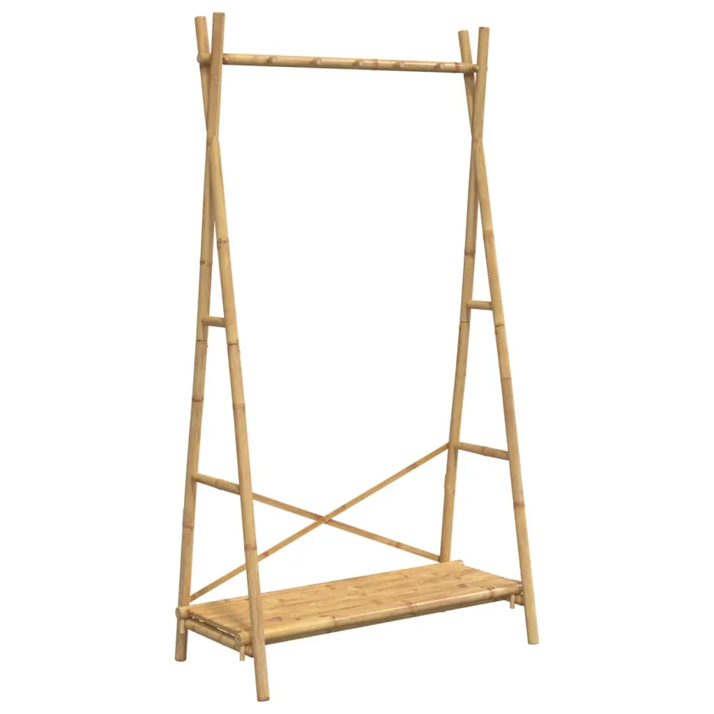 Clothes Rack with Shelf 102x50x190 cm Bamboo