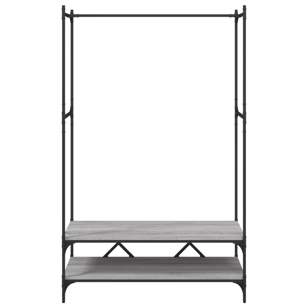 Clothes Rack with Shelves Grey Sonoma Engineered Wood