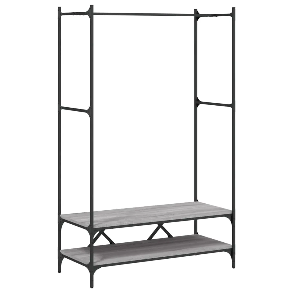 Clothes Rack with Shelves Grey Sonoma Engineered Wood