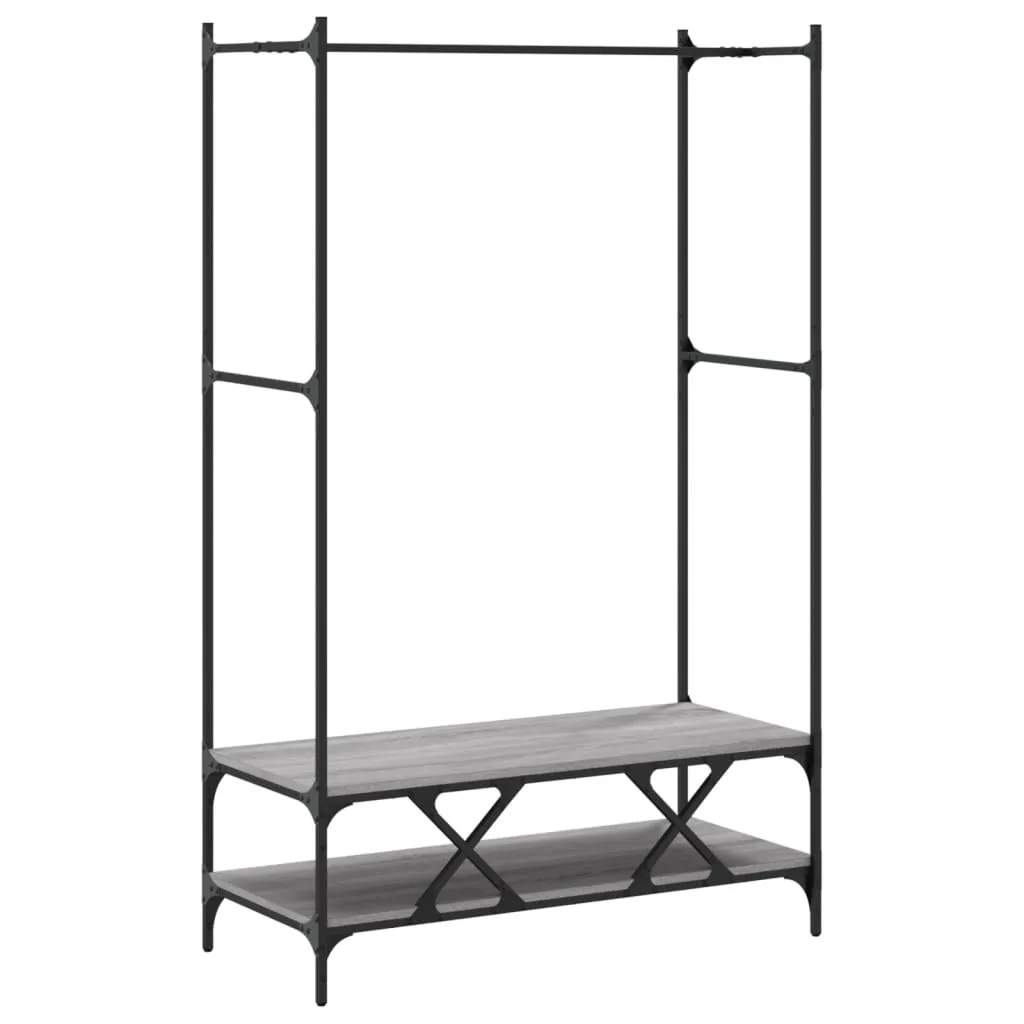 Clothes Rack with Shelves Grey Sonoma Engineered Wood