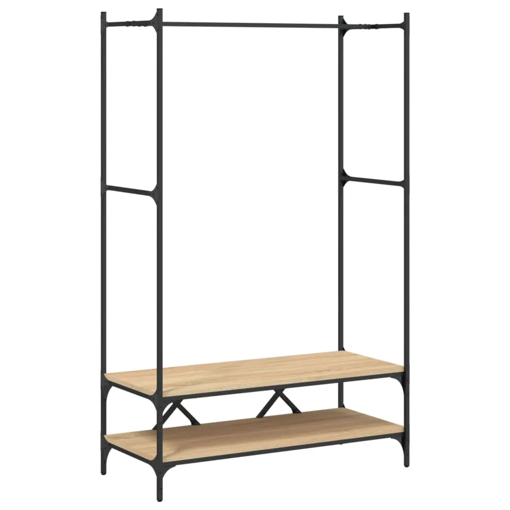 Clothes Rack with Shelves Sonoma Oak Engineered Wood